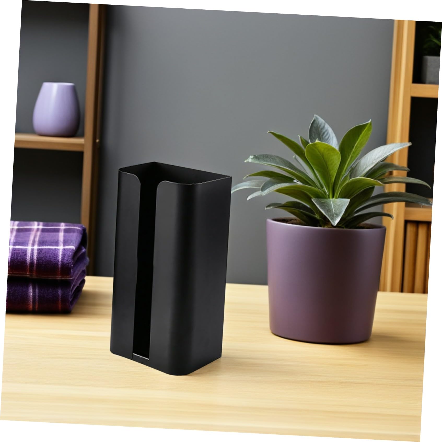 TIDTALEO Magnetischer Taschentuchhalter aus Edelstahl Multifunktionale Aufbewahrungsbox mit Glatten Kanten und Oberfläche Schwarz für Küche Bad und