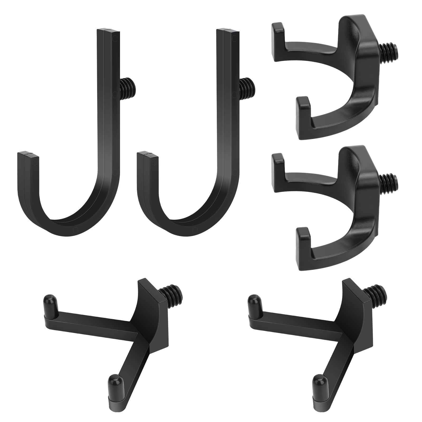 EEEKit 6 Pcs ABS Storage Shed Tool Hooks, Wall Mount Shed Storage Accessories Hanger with J, U & V Shapes