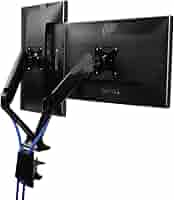 Loctek Gas Spring Dual LCD Arm Desk Monitor Mounts Fits 10"-27" Monitors N3 Free Image Download