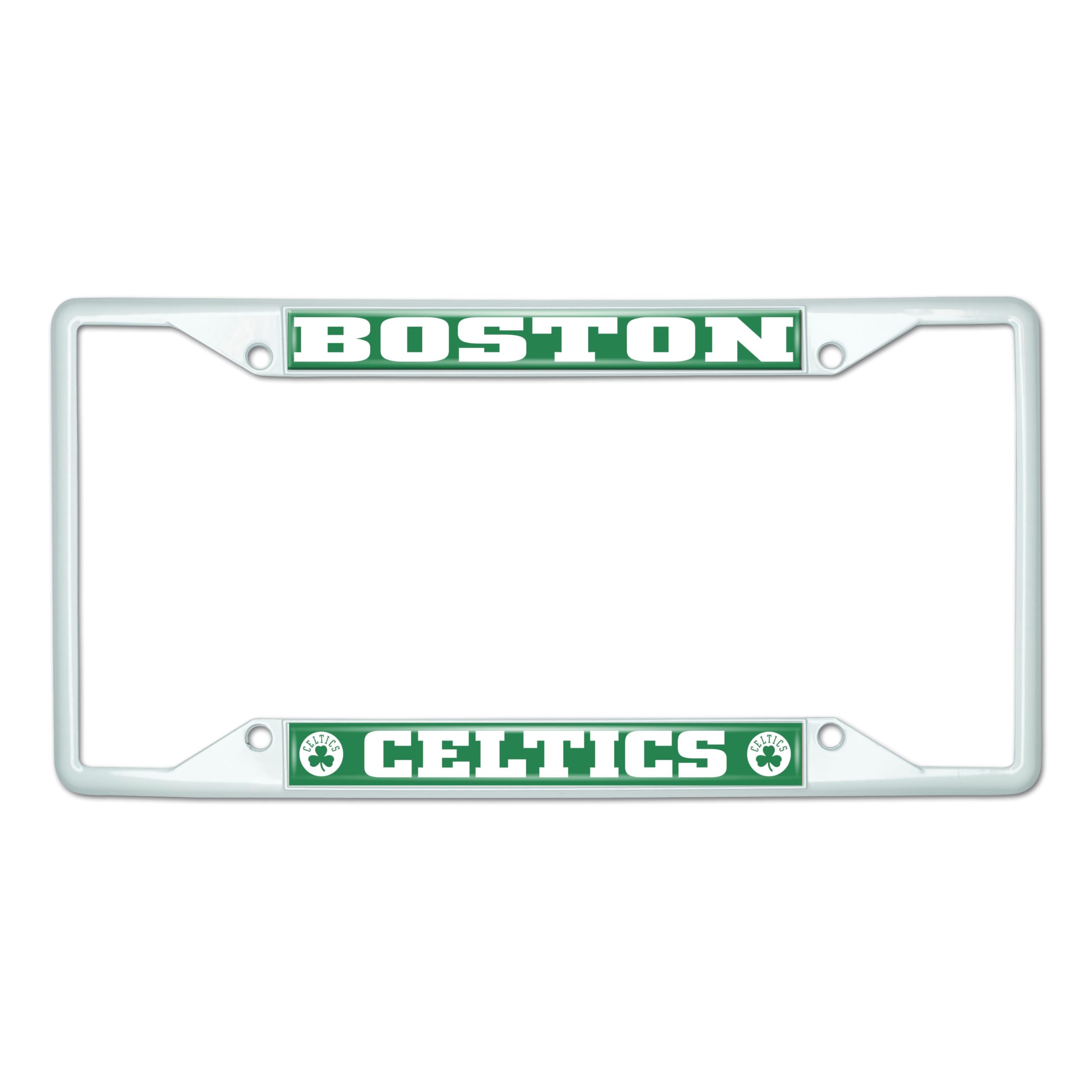 FANMATS 44126 NBA - Boston Celtics License Plate Frame - White – Easy Installation on Truck, SUV, Car - Ideal Gift for Die Hard NBA Fan
