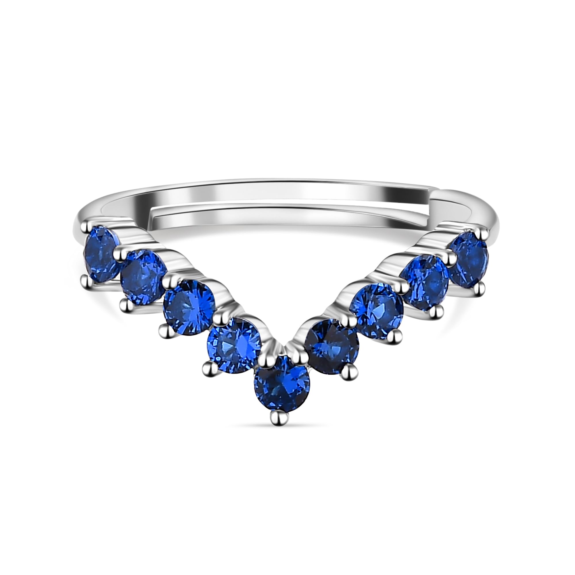 925 Silver Cubic Zirconia Chevron Ring for Women and Girls | With Certificate of Authenticity & 925 Stamp | Life-time Warranty*