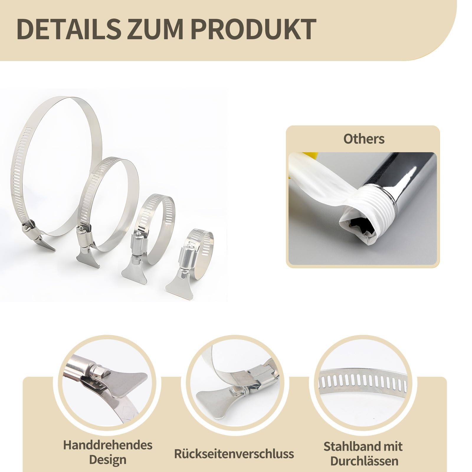 Flachschlauch,Gewebeschlauch mit 2 Edelstahl Schlauchklemme,Bauschlauch mit PE-Innenbeschichtung für Tauchpumpen, Schmutzwasserpumpen,Robuster Bauschlauch,Industrieschlauch(Grau 1 Zoll-25mm 20 M)