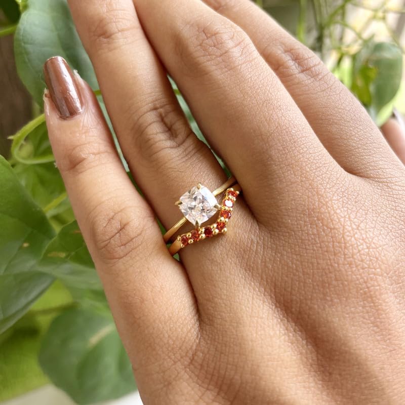 Garnet Chevron V Shape Wedding Band For Women, 14k Gold Finish Round Cut January Birthstone Garnet Contour Anniversary Matching Band, Ladies V Shape Ring