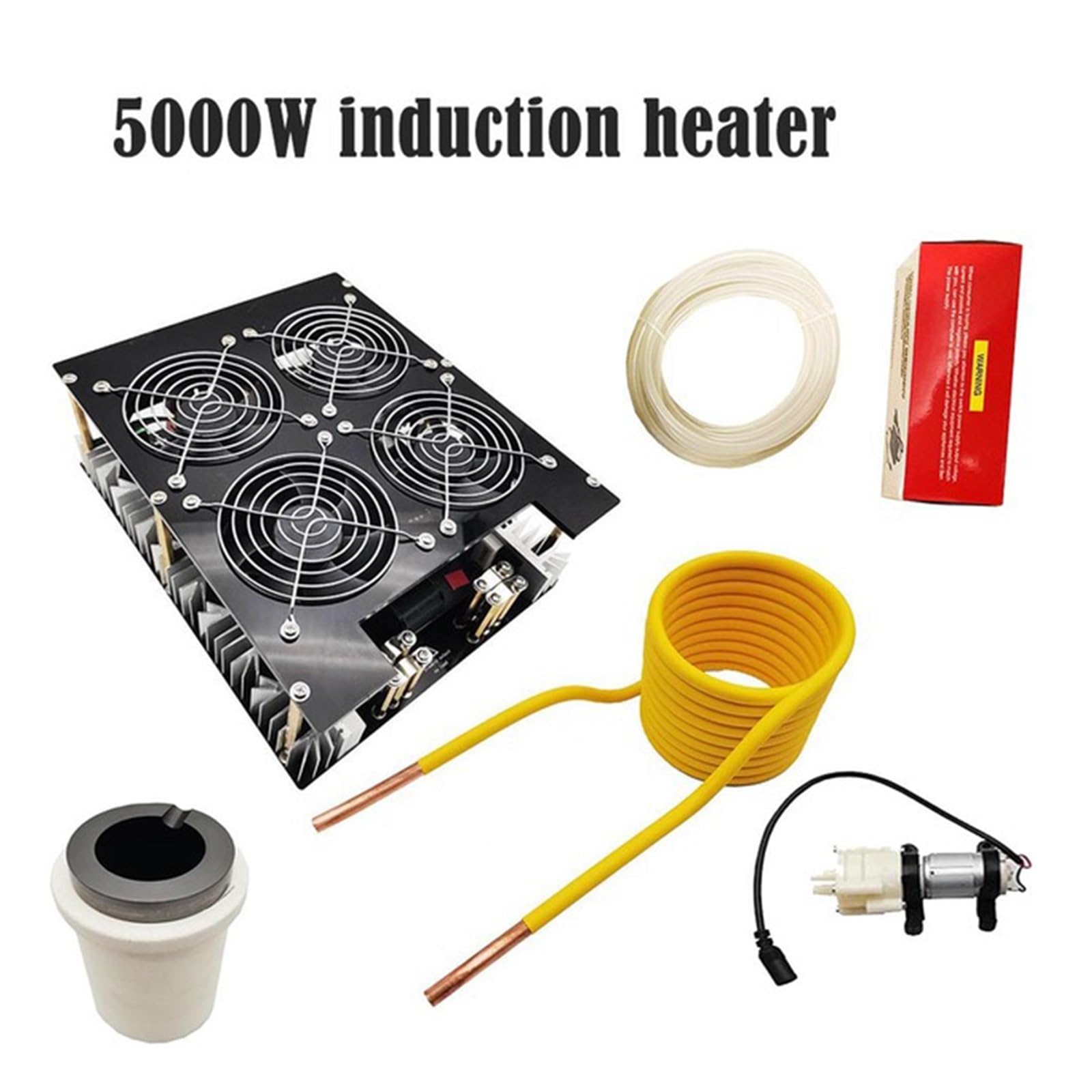 Nagrzewnica indukcyjna Nagrzewnica indukcyjna ZVS o mocy 5000 W. Płyta PCB do ogrzewania indukcyjnego wysokiej częstotliwości Stopiony metal + cewka + pompa(With 70ml crucible)