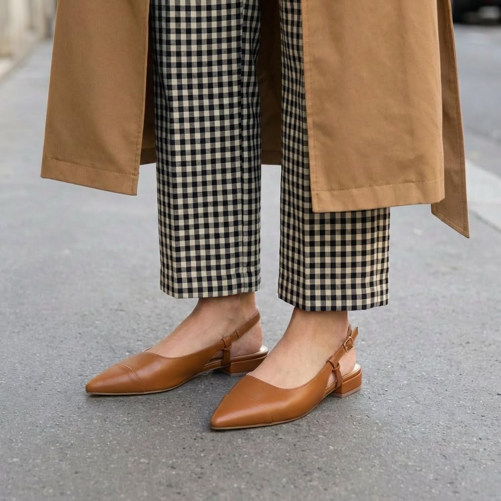 CUSHIONAIRE Women's Forever Pointed Toe Sling Back Dress Shoe +Memory Foam, Wide Widths Available, Cream Smooth - Image 7