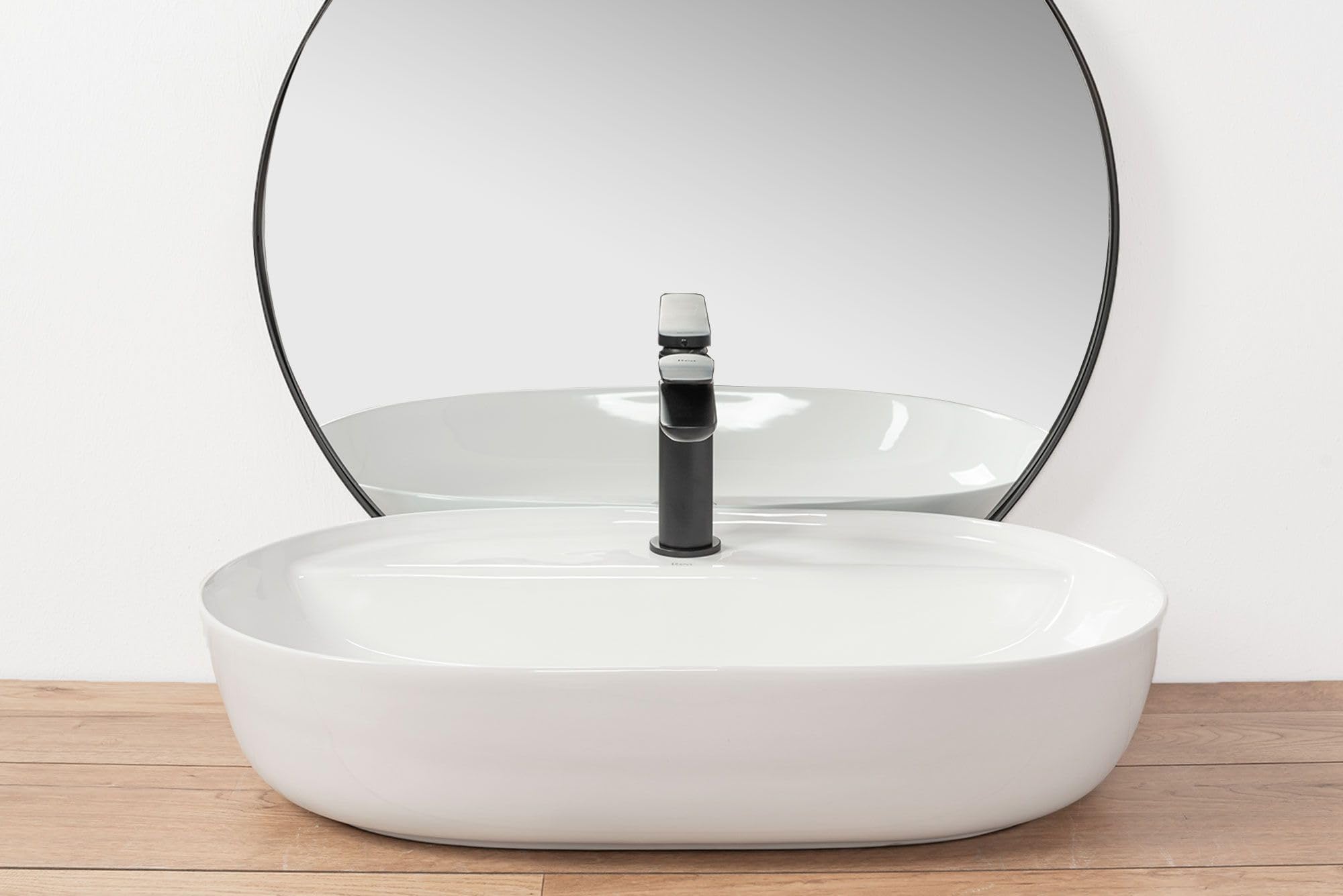 Rea - Lavabo Da Appoggio Ara 61 Lavello In Ceramica Rea - Ovale - Bianco - 40 X 60 cm