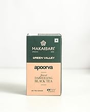 Makaibari Green Valley Apoorva Finest Darjeeling Black 25 Tea Bags | Premium Darjeeling Single Estate | Muscatel Fruity Top Notes | 25 Cups