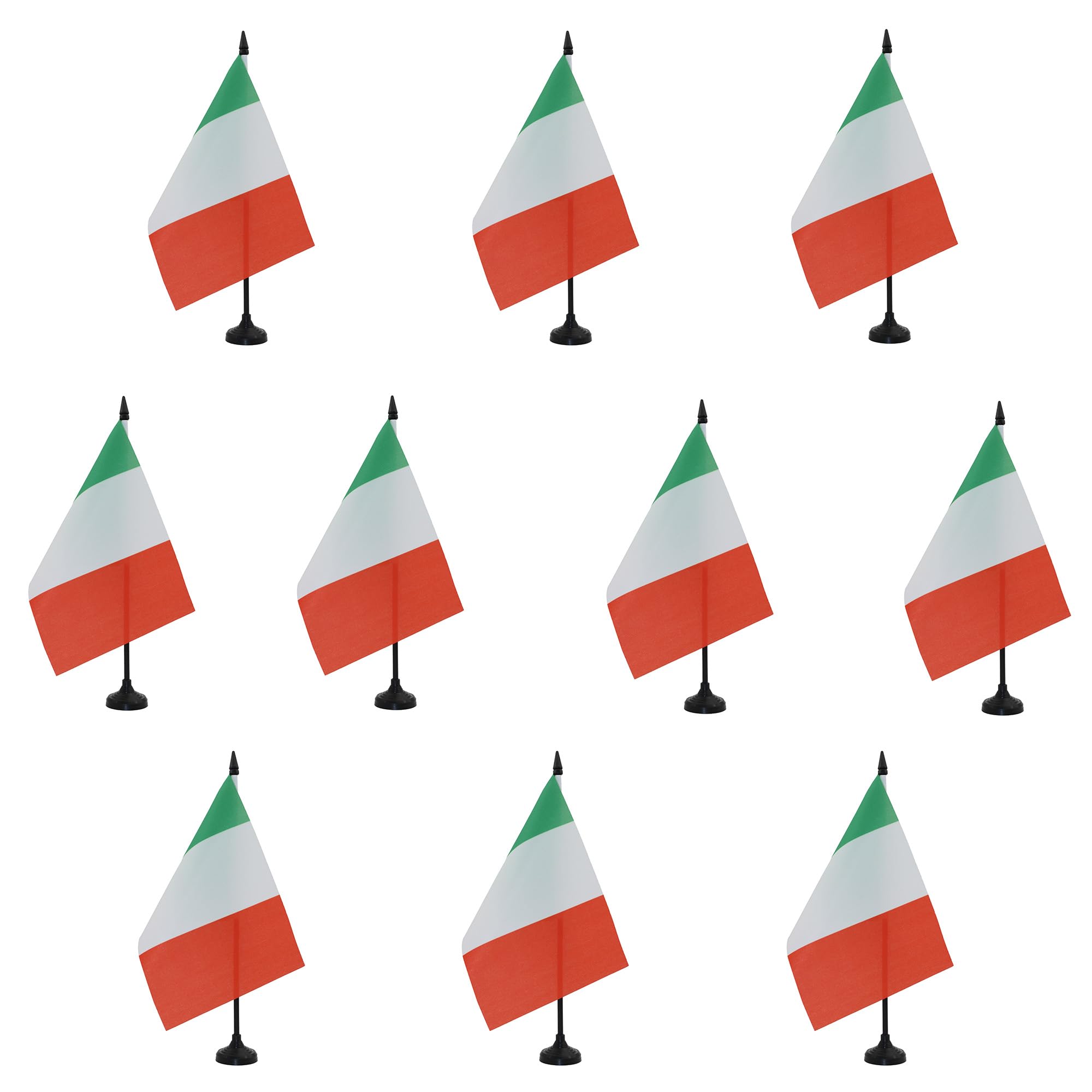 AZ FLAG Pack of 10 Italy Table Flags 6x8 in 100D Polyester Plastic Base