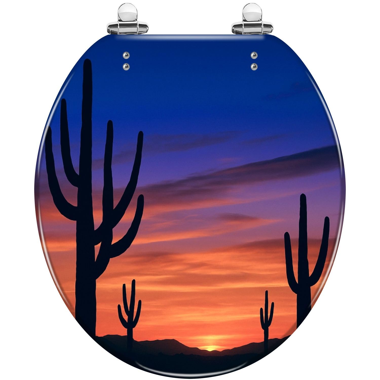 Asiento de inodoro redondo de cerámica mexicana Talavera para baño