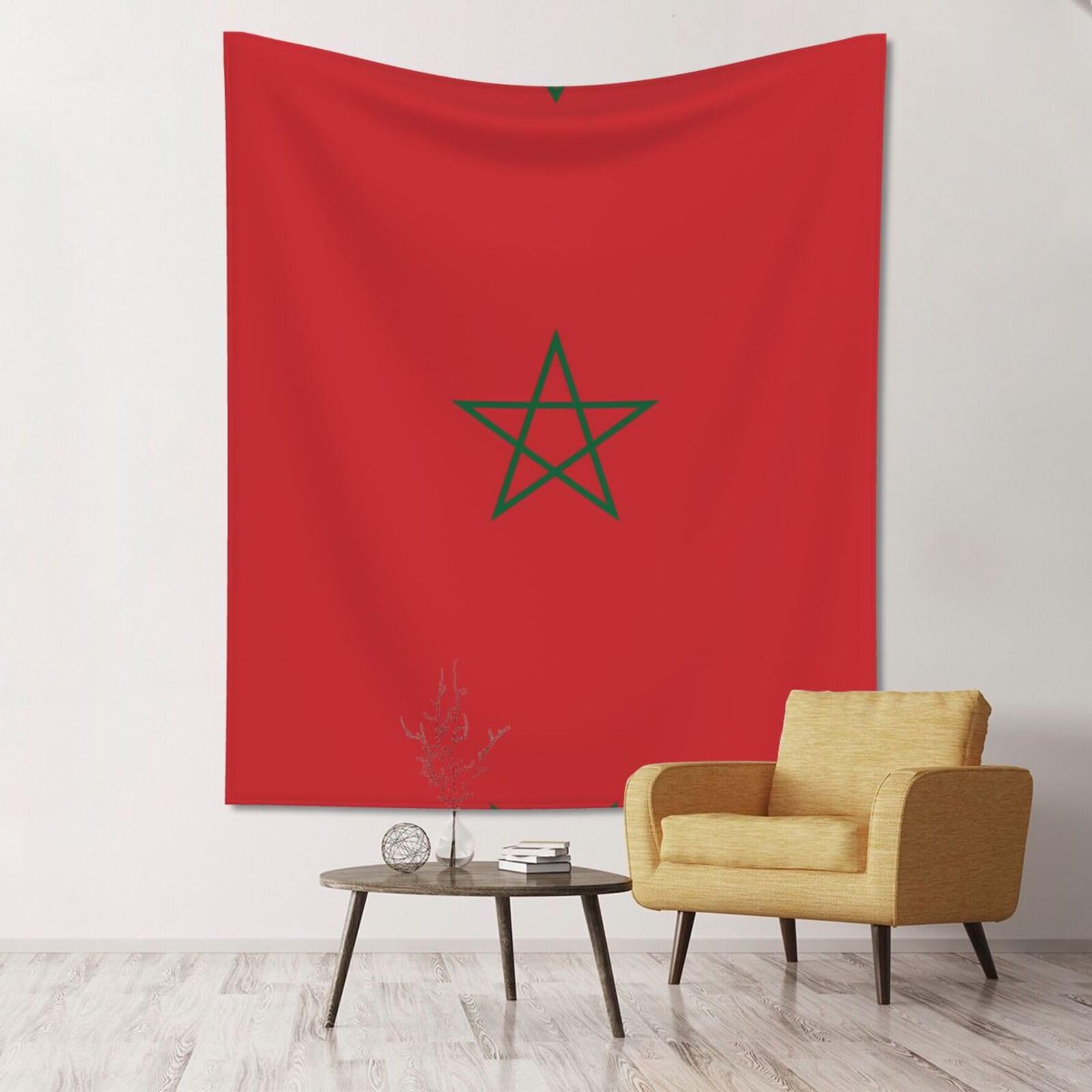ZZYYDS Floral Wall Decor Tapestry Flag of Morocco for Living Room Dormitory Home Decor Party Background, 60x51 Inch (Vertical)