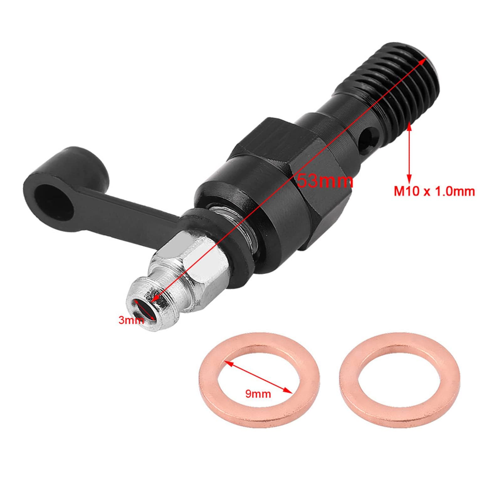 M10 x 1,0 mm Motocykl Pompa hamulcowa Śruba Banjo i pokrywa przeciwpyłowa (czarna)