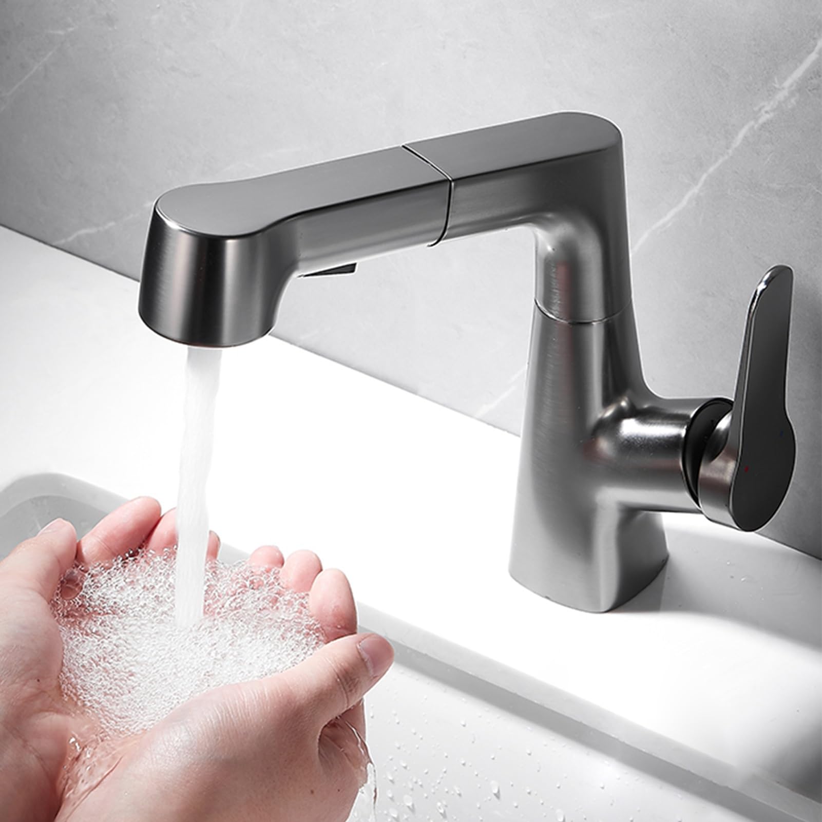 Robinet de cuisine mat de style professionnel avec douchette extractible magnétique robuste