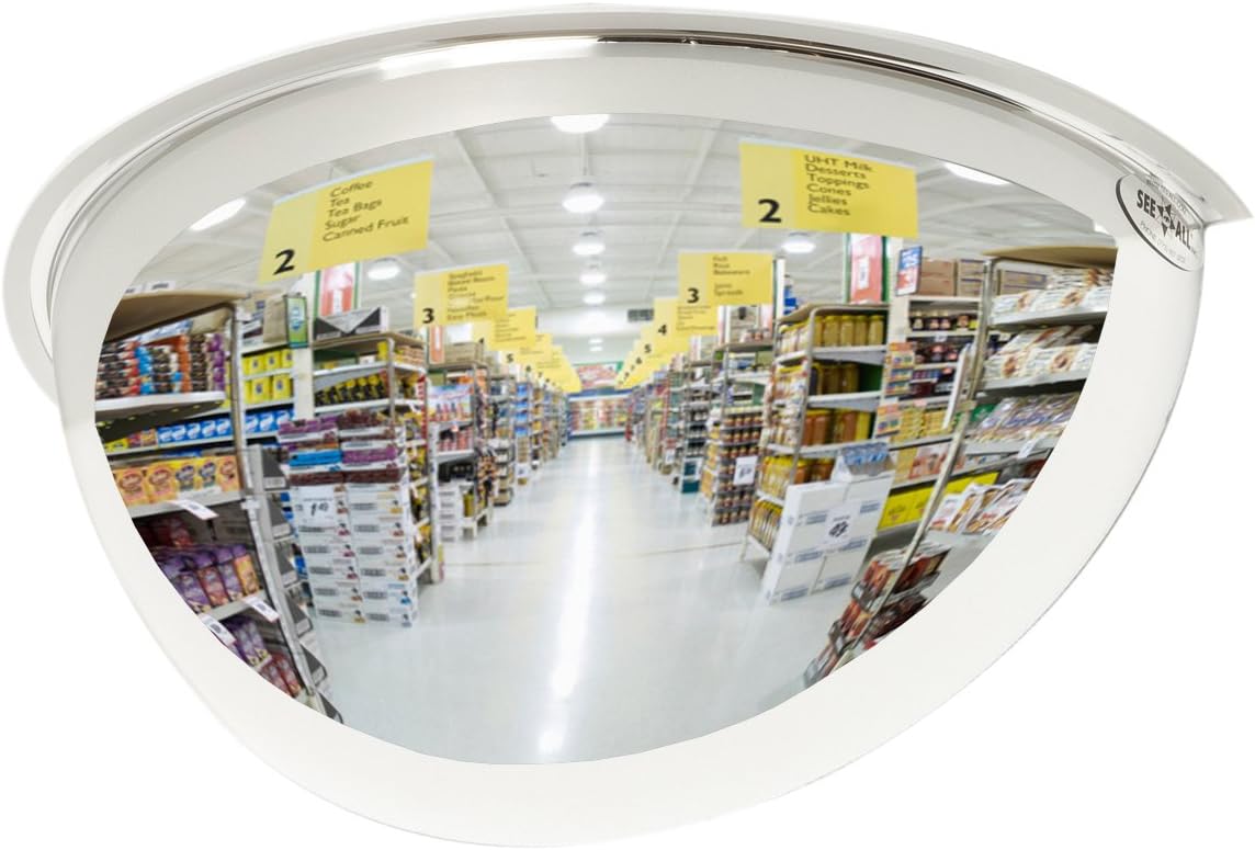 2 Set See All PV18-180 Panaramic Full Dome Plexiglas Security Mirror, 180 Degree Viewing Angle, 18" Diameter