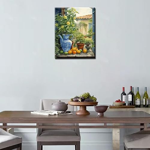 Miniatura 32 de Pintura de frutas por números para adultos, pintura al óleo digital de uva, sandía, naranja, melocotón, ciruela, lienzo, pintura acrílica, divertida