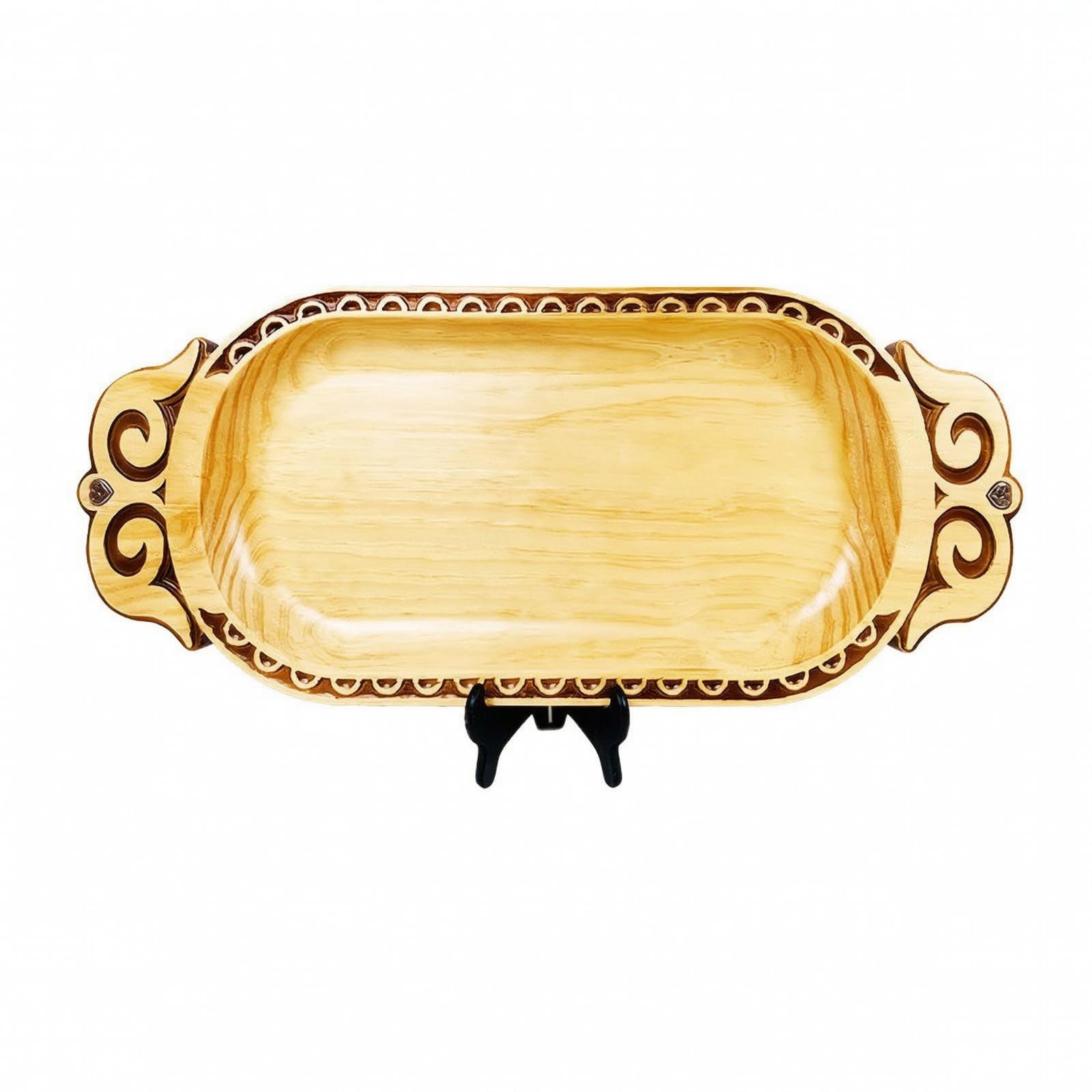 MagiDeal Vassoio Rettangolare in Legno Naturale Decorativo, Vassoio in Legno di Pino, per