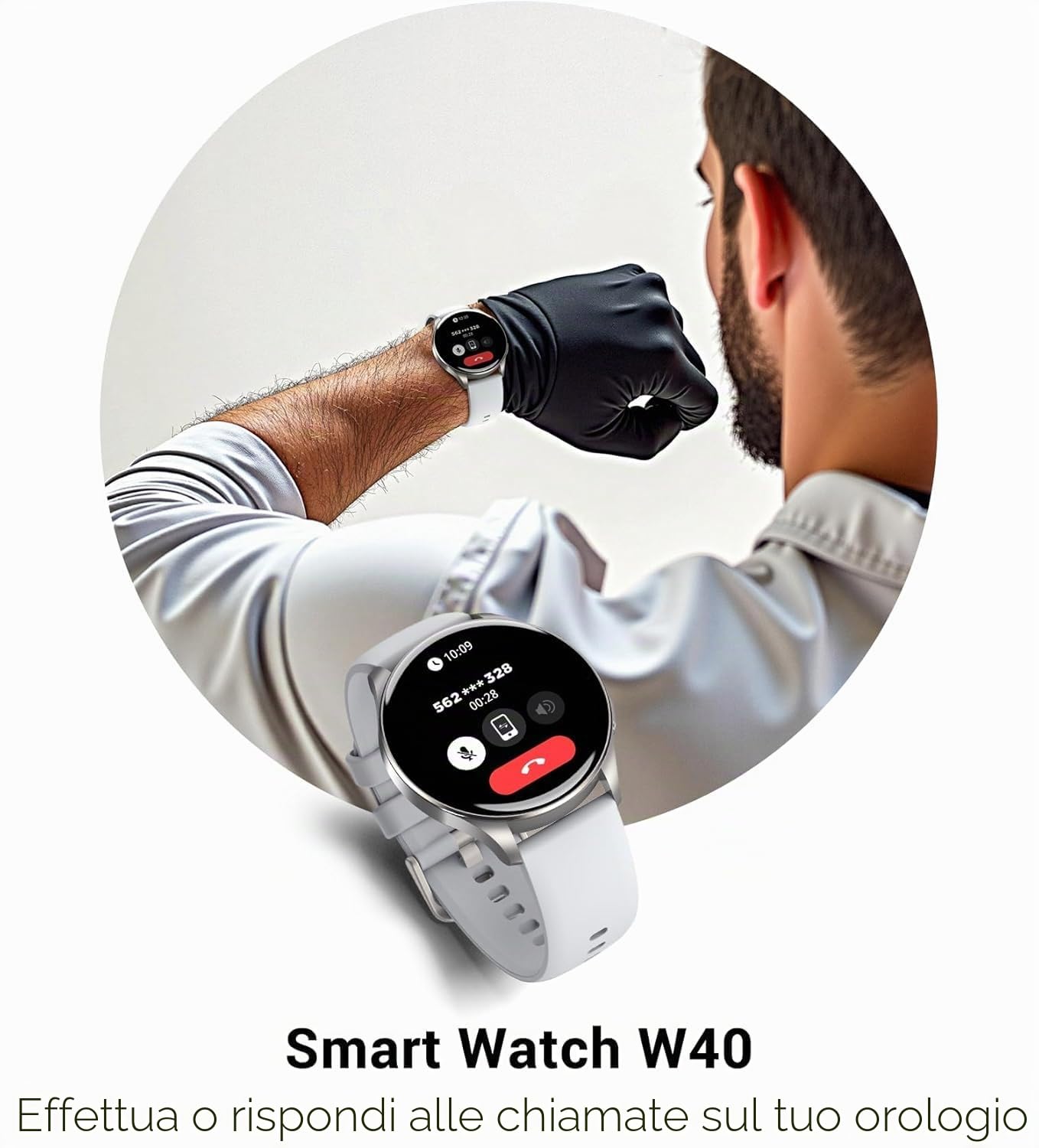 IOWODO Smartwatch Elegante con Display AMOLED 1,43", Chiamate Bluetooth, Orologio Intelligente Uomo Donna IP68, Monitoraggio Salute e Sonno, 110+ Sport, 2 Cinturini, Android iOS