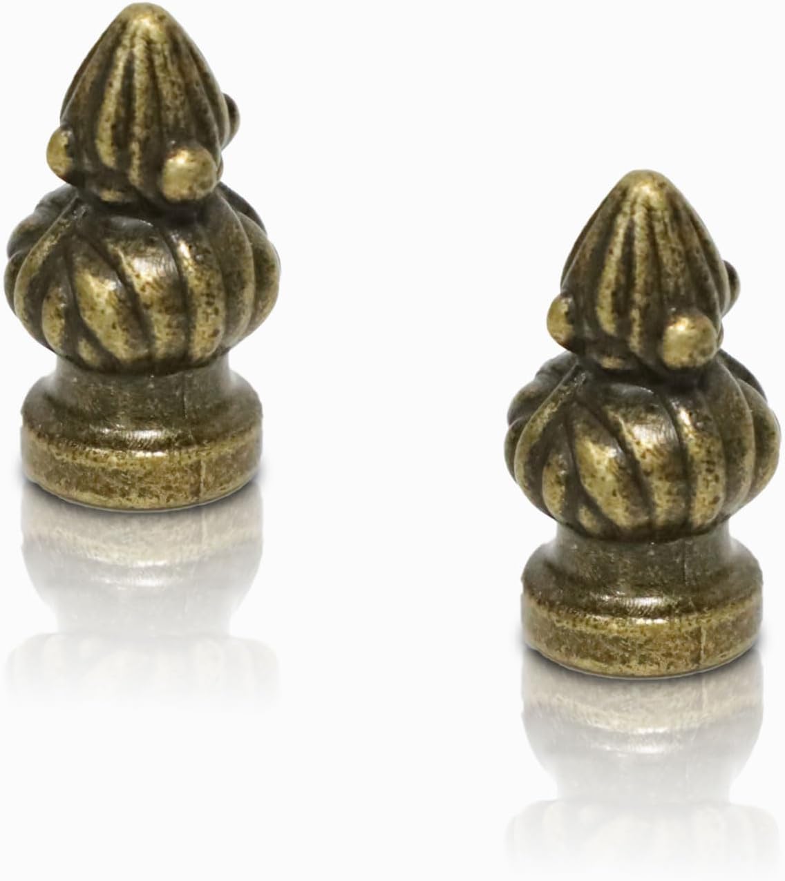 2PCS Solid Finials for Lamps Bronze Fits for Thread 1/8" and 1/4-27 Lamp Finials Decorative Screw Cap for Lamps Shade Holder, Bracket Harp Top, Replacement Lamp Toppers Screw Cap (1.34 Inch Tall)