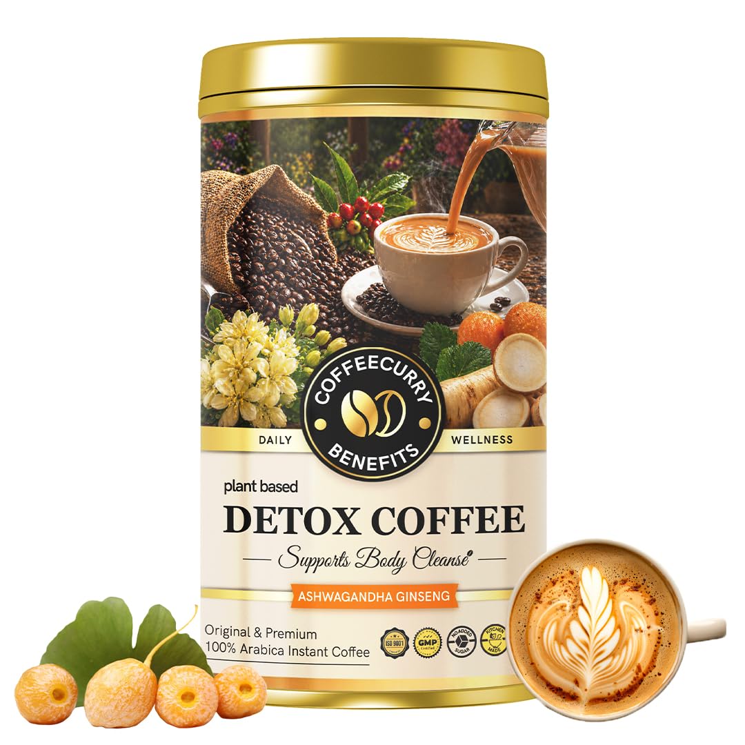 COFFEECURRY Detox Coffee Tin Can - (65 Grams, 1 Month Pack) Helps with Body Detox, and liver Cleansing | Instant Premium Arabica Coffee-image-34