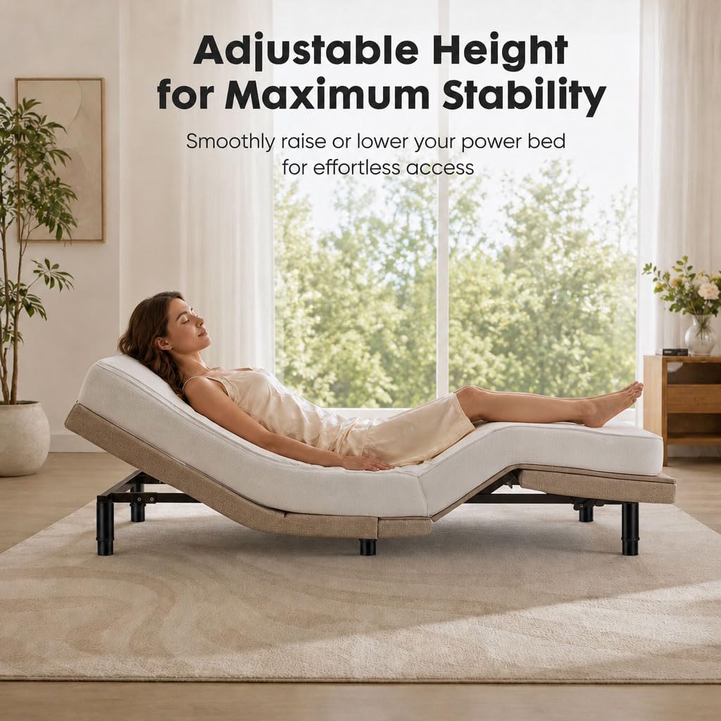 Metal Adjustable Bed Legs Replacement for Adjustable Bed Base Frame Parts Heavy Duty Feet Support Extra Height Range 5 to 8 Inch M8 M10 Thread Compatible with 90% Base (Set of 6)