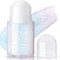 HOSAILY Roll-On Holographic Body Glitter Gel - Color Changing Sparkling Pink Glitter for Face, Hair, Body - Festival Rave Makeup