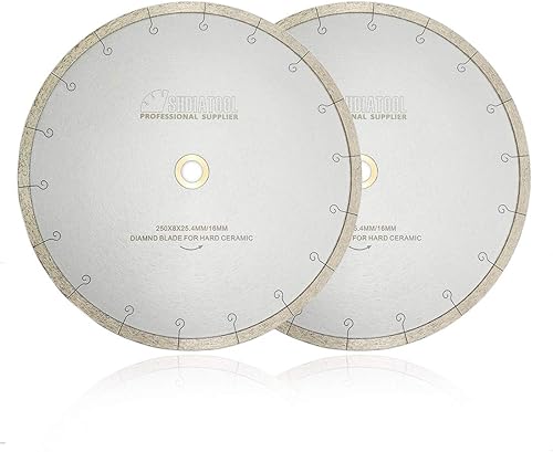 SHDIATOOL Hojas de sierra de azulejos húmedos de 10 pulgadas para cortar mármol de porcelana de cerámica, paquete de 2