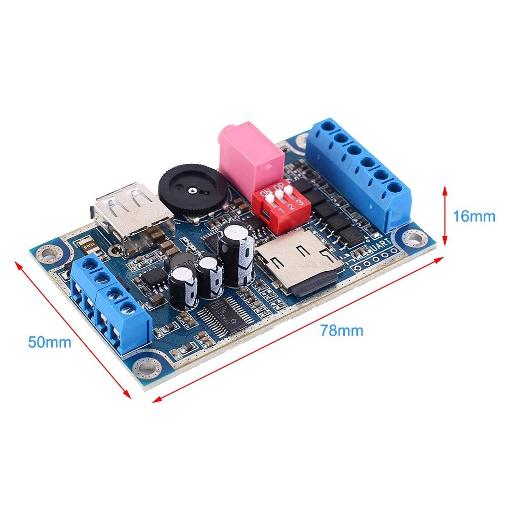 Modulo Audio WAV MP3 Music Voice Player Scheda Programmabile 10W DC 12V-24V Supporto TF Card U-Disk