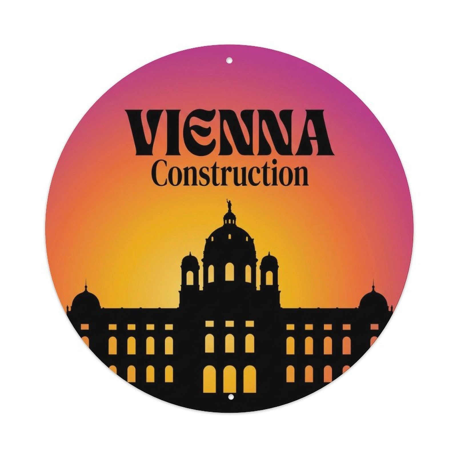Vintage Travel Vienna Austria Backdrop Metal Tin Sign