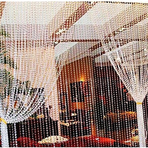 WINOMO 10M Crystals Glass Beads Iridescent Crystal Garland Diamond Acrylic Beads for DIY Wedding Party Decoration(Transparent)