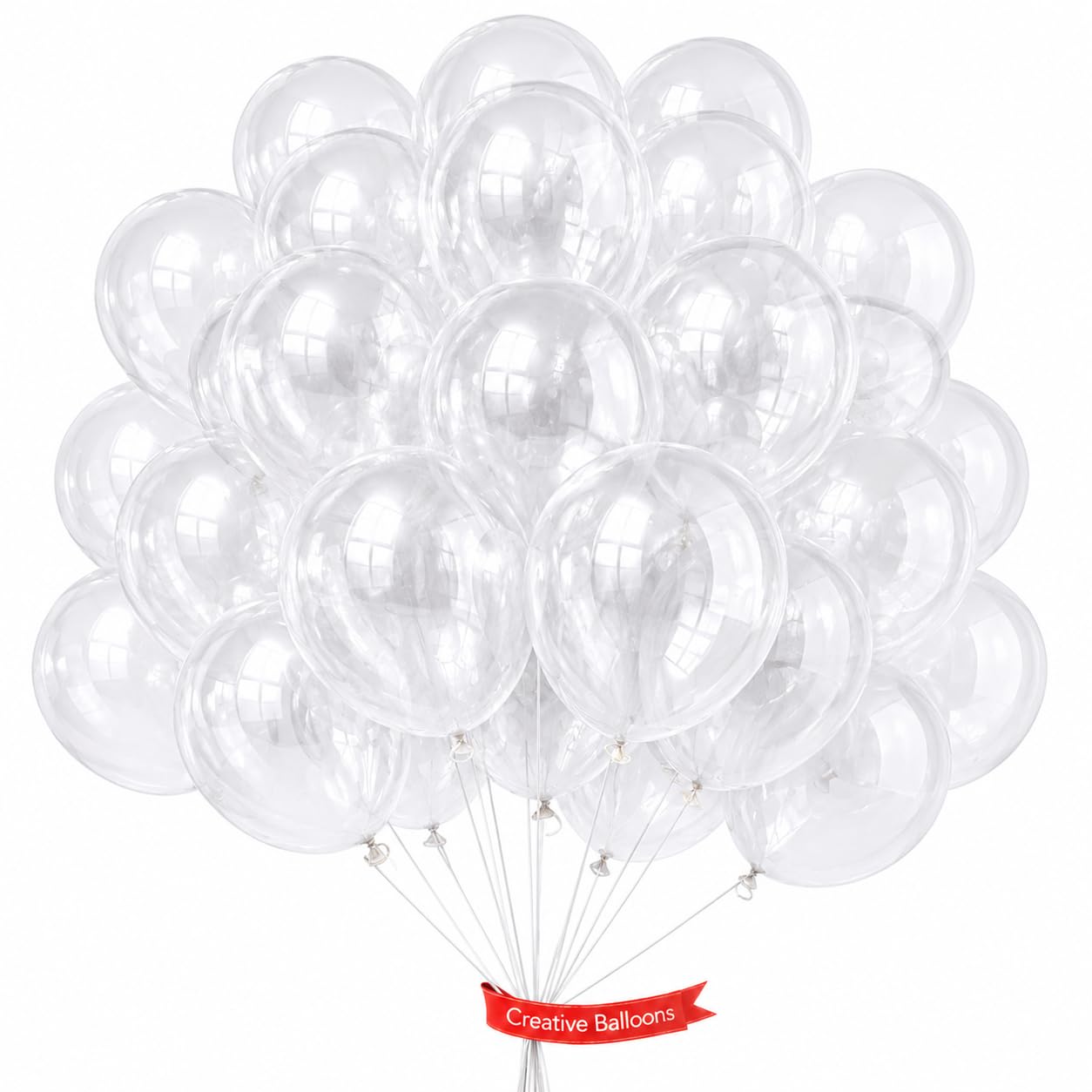 Pack of 15 Clear Balloons 18 Inch, Transparent Latex Balloon Supplies for Party Decorations, High Quality Air Filling for Weddings, Birthday Anniversaries, Event Decor, Professional Styling, Bulk Sets