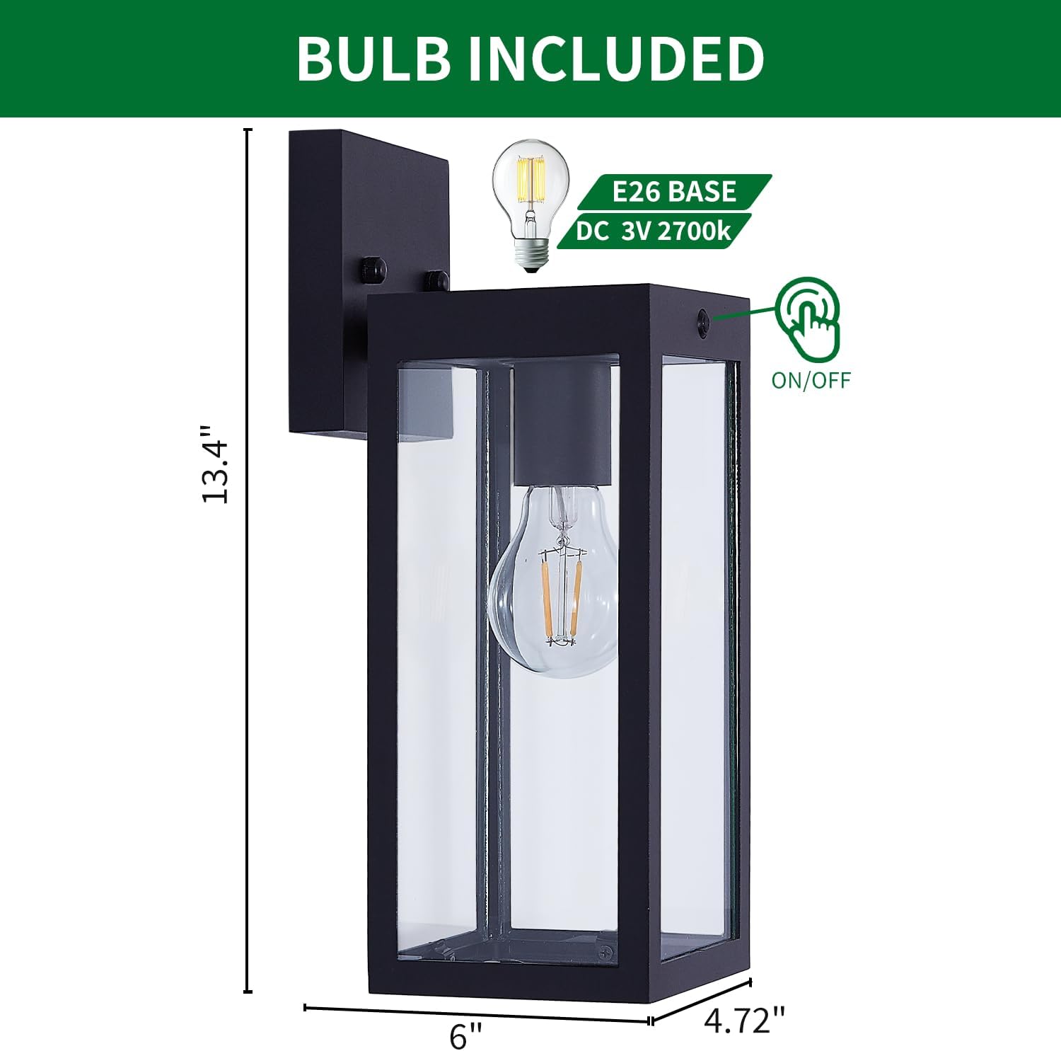Solar Wall Lights Outdoor Waterproof,Outside Dusk to Dawn Solar Porch Light,Exterior Lighting Wall Sconce Lantern Lamp Wall Mount Fixture for House,Front Door,Patio,Garage,Shed