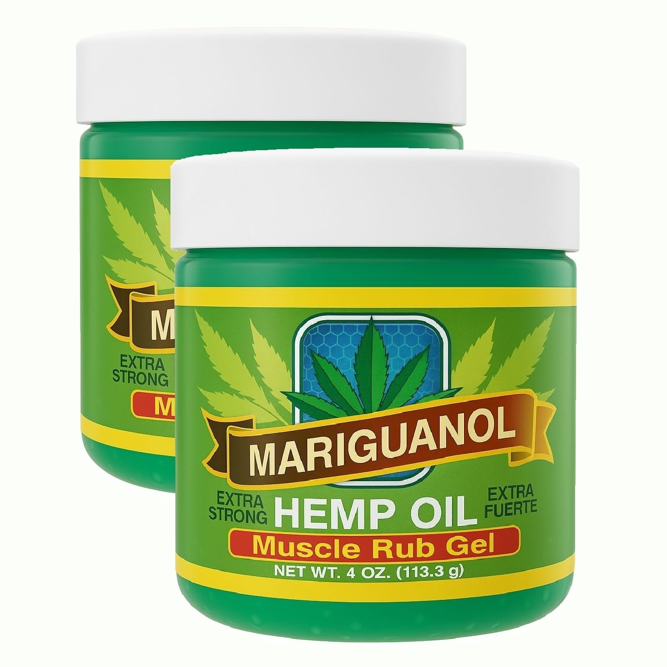 Extra Strong Muscle Rub Gel with Hemp Oil, Menthol &amp; Camphor – Cooling, Fast-Absorbing Topical Gel for Post-Workout Active Lifestyles – Net Wt. (4 Ounce (Pack of 2))