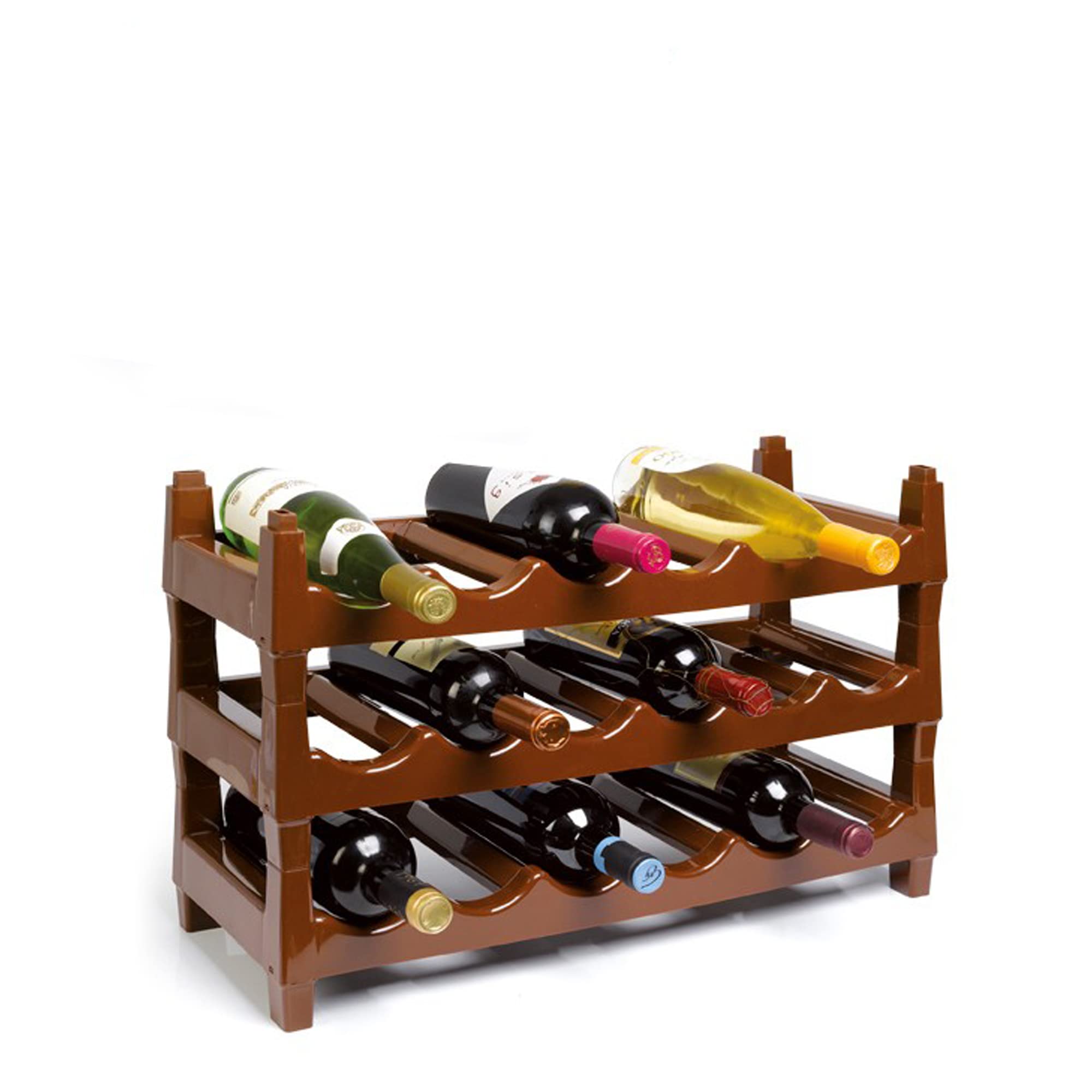 Buy Stackable Plastic Bottle Rack, Water and Wine Bottle Holder for