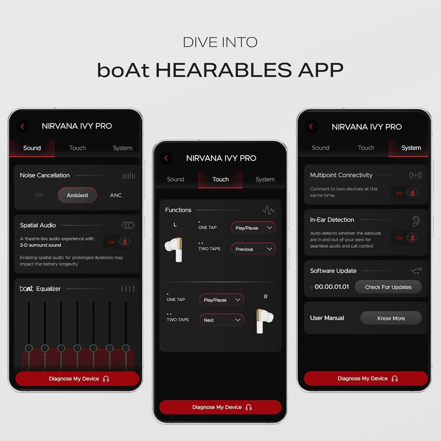 boAt Nirvana Ivy Pro, Dolby Atmos w/Head Tracking, 52dB Hybrid Adaptive ANC,Hi-Res LDAC, Titanium Dual Drivers, Bluetooth Earbuds, TWS Ear Buds Wireless Earphones w/mic (Crystal Black) — Amazon image 14