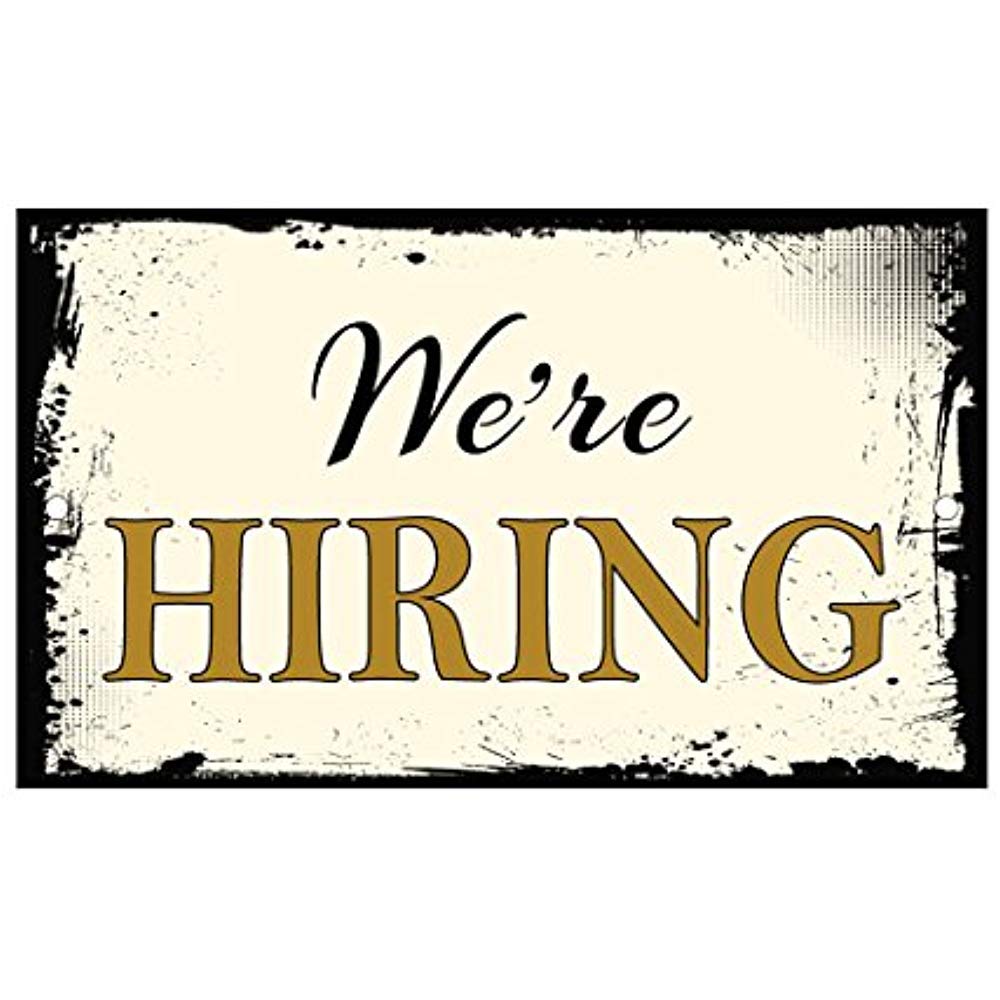 Yelacecca Aluminum Metal Sign We Are Hiring Novelty Road Sign 8X12 Inch