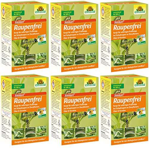 GARDOPIA Sparpaket: 6 x 25 g Neudorff Raupenfrei Xen Tari + Gardopia Zeckenzange mit Lupe