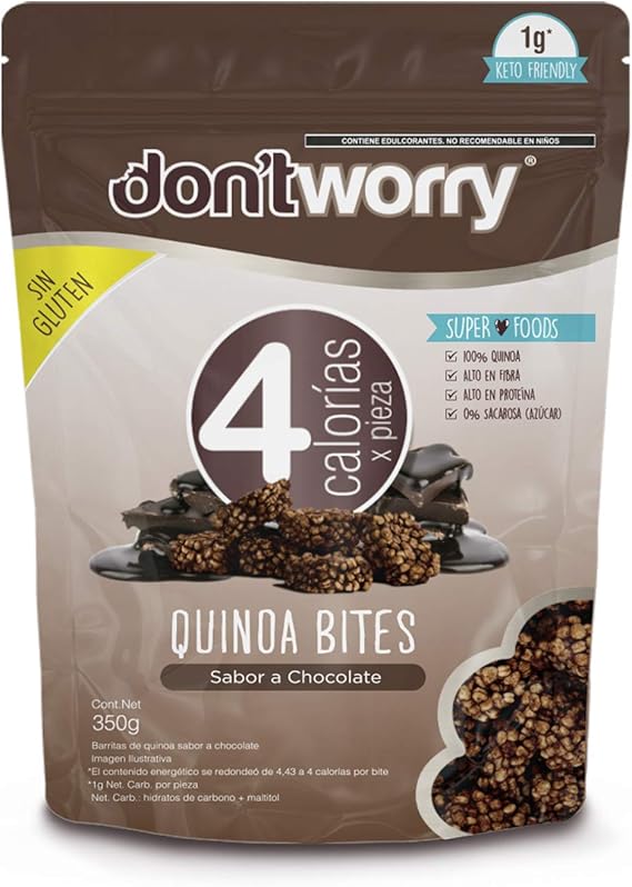 DON'T WORRY SNACKS SALUDABLES Quinoa Bites 350g, con solo 4 Calorías