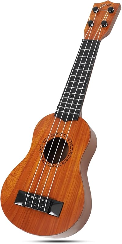 17in Kids Ukulele Mini Guitar with Picks for Toddler Boys Girls | 4 Strings Children Musical Instruments, Educational Toys, Beginner Birthday Gift, Easy Strumming and Learning Fun (Burlywood)