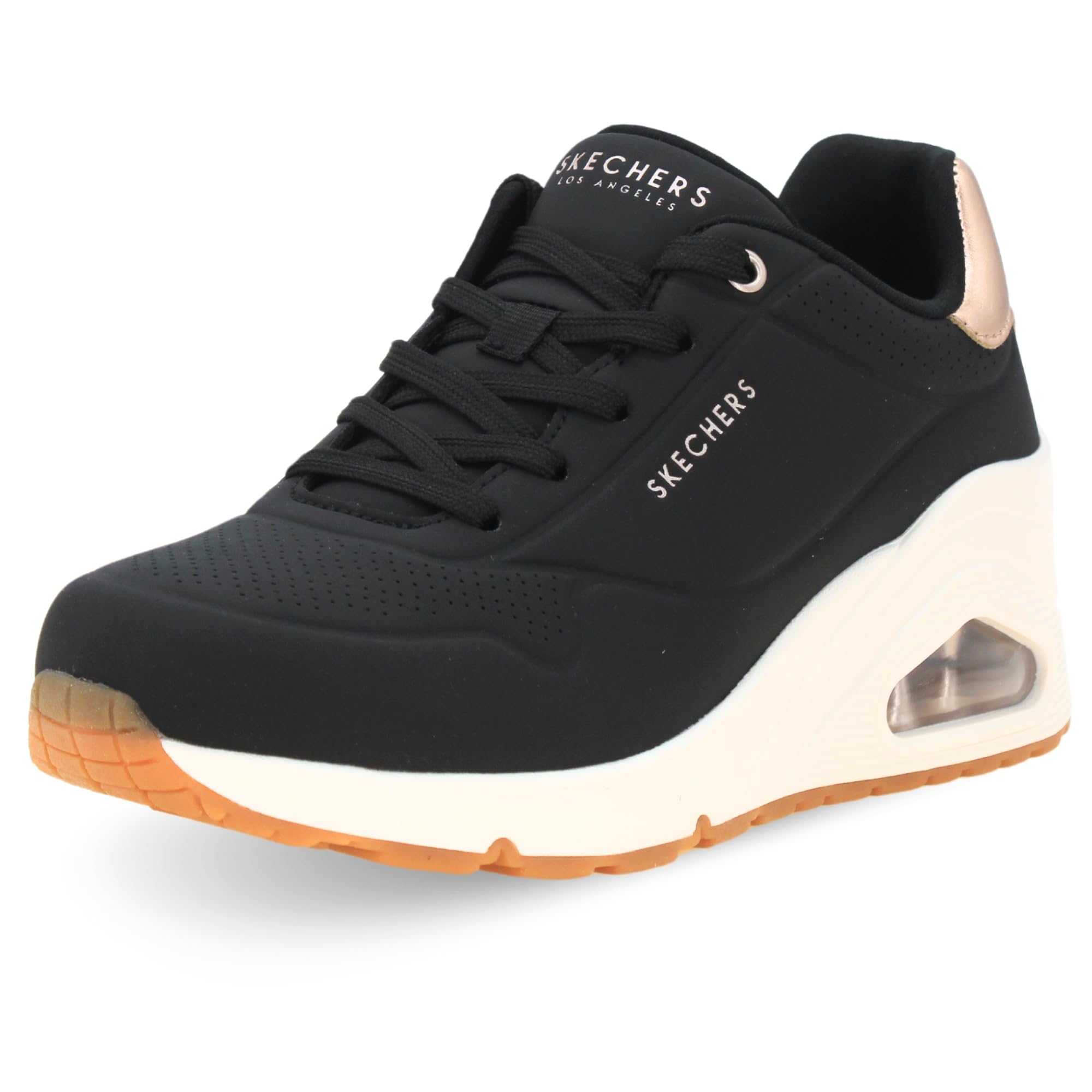 Amazon | Skechers レディース ウノウェッジ - ハイステップ, ブラック