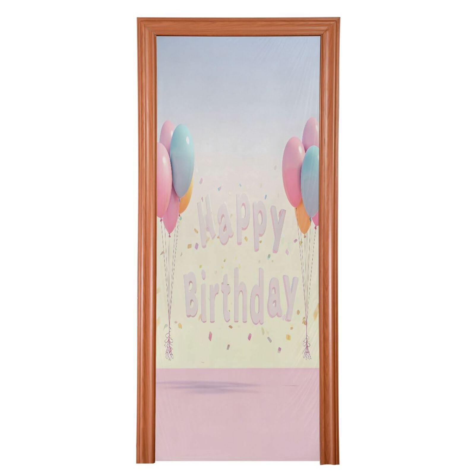 FLildon Birthday Balloons Pink Blue Door Cover Decoration, Party Accessory Porch Decor for Festive Ornament Room Door Covers 32 x 79 Inch