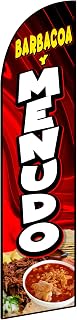 Barbacoa Menudo Mexican Food Swooper Flag Decorations for Business Advertising - Food Flag Banner for Storefronts, Retailers, Shops, Food Trucks, Events and Fairs 11.5ft x 2.5ft Polyester (Pole and hardware are not included)