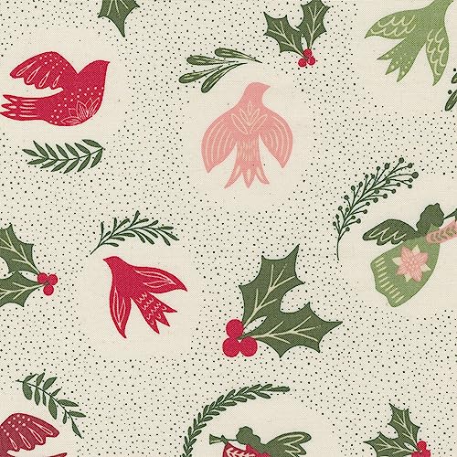 Good News Great Joy Hark Novelty Birds Fabric - Snow 45560 11 by Moda Fabrics
