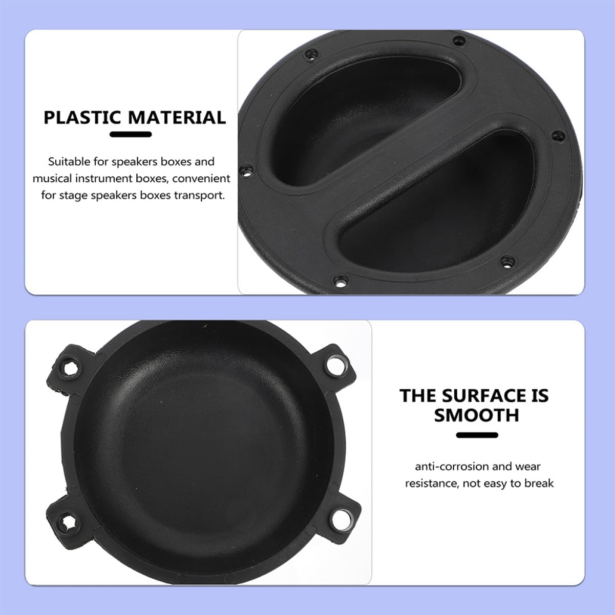 8 pièces Poignée Encastrée pour Enceinte Abs Noir Poignée Robuste pour Haut-parleurs et Caissons de Basse Design Simple et Résistant pour Transport Sécurisé
