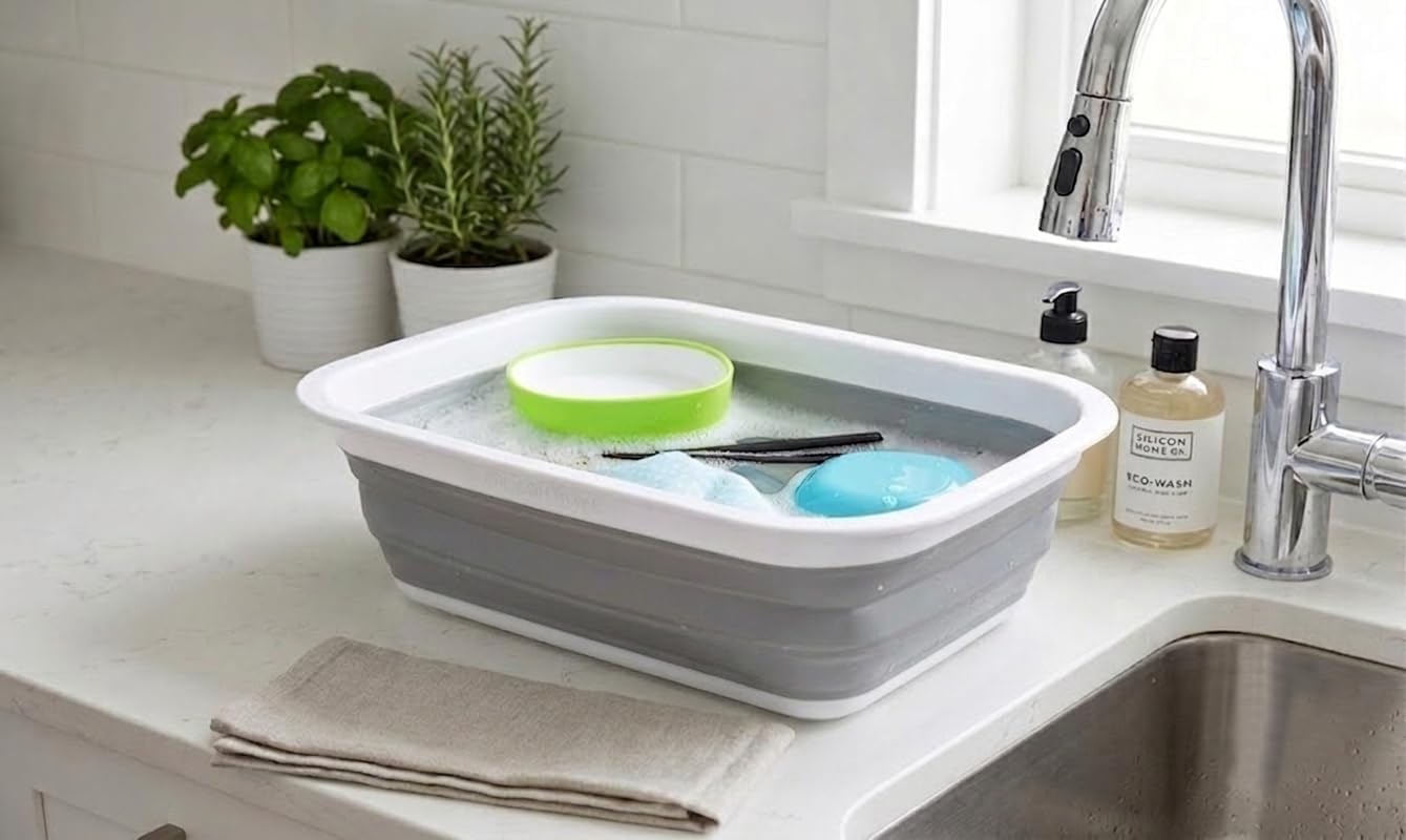 Sammart Cesta plegable de 9,2 l, cesta de pícnic portátil para exteriores, bolsa de la compra plegable, cesta de almacenamiento para ahorrar espacio.