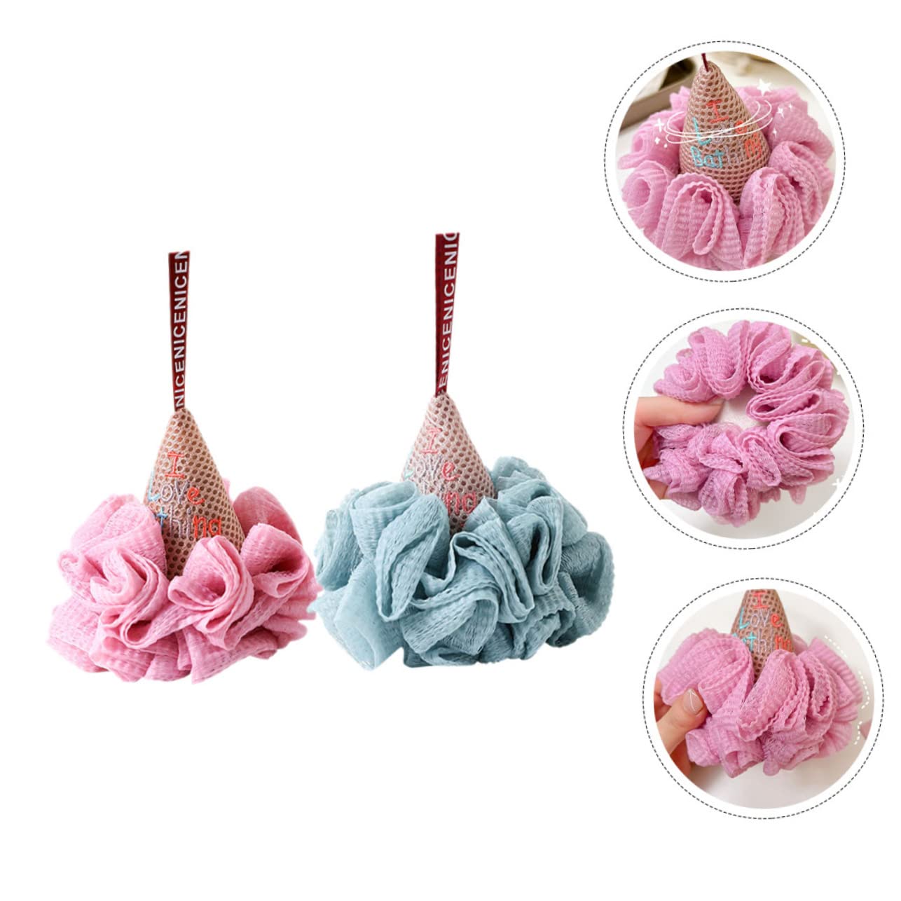Ipetboom 8piezas Esponja De Exfoliante Forma De Helado De Loofah Para Baño Accesorios De Exfoliación Para Mujeres Rica y Diseño Divertido