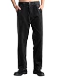 Mens Corduroy Pants Flat Front Straight Leg Casual Pants