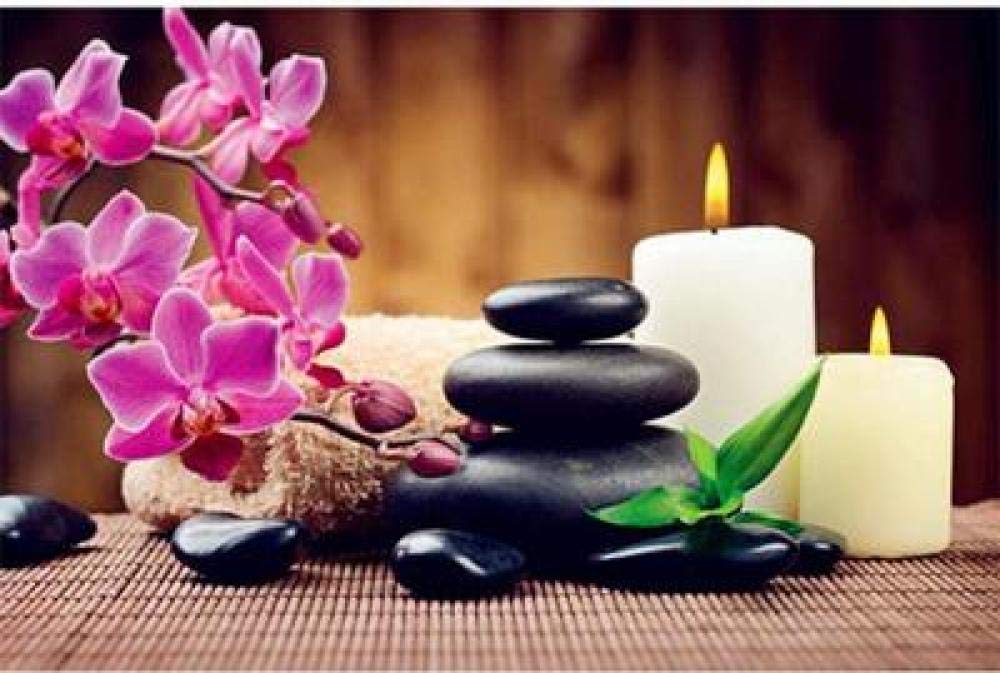 Peinture diamant 5D zen fleur bougie pour créer une ambiance relaxante dans votre salon