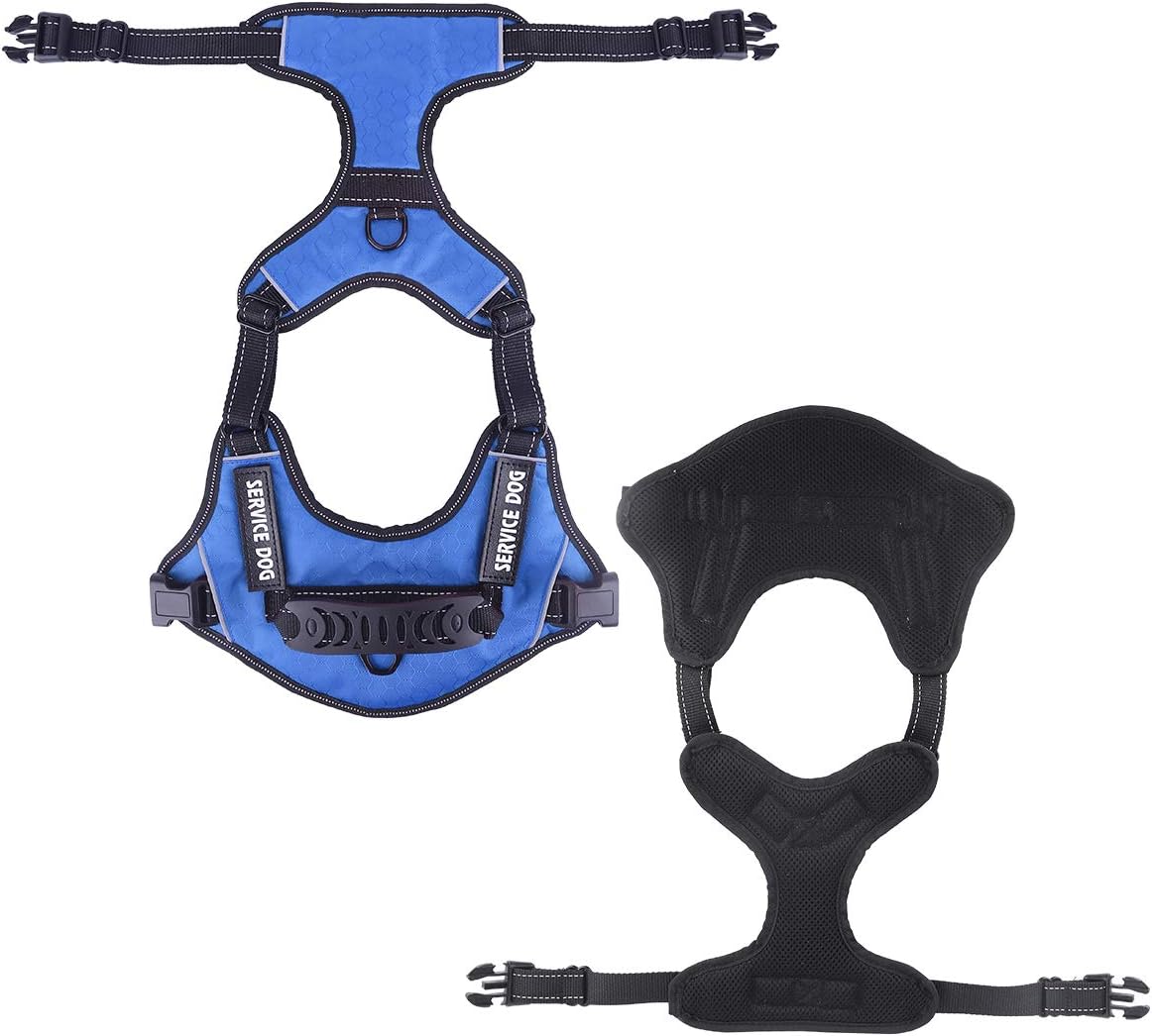 Vovodog Service Dog Harness, Adjustable No-Pull Pet Vest Harness, Comfortable Padded Dog Training Vest, Mesh Design with Hook and Handle for Small Medium Large Dogs