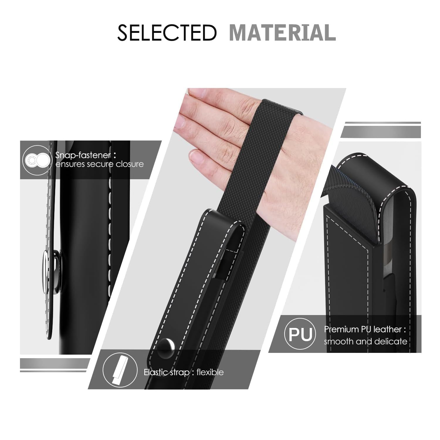 MoKo Portapenne per Apple Pencil PRO, 1a/2a Gen, USB-C, Pelle PU, iPad Pencil Custodia, Nero