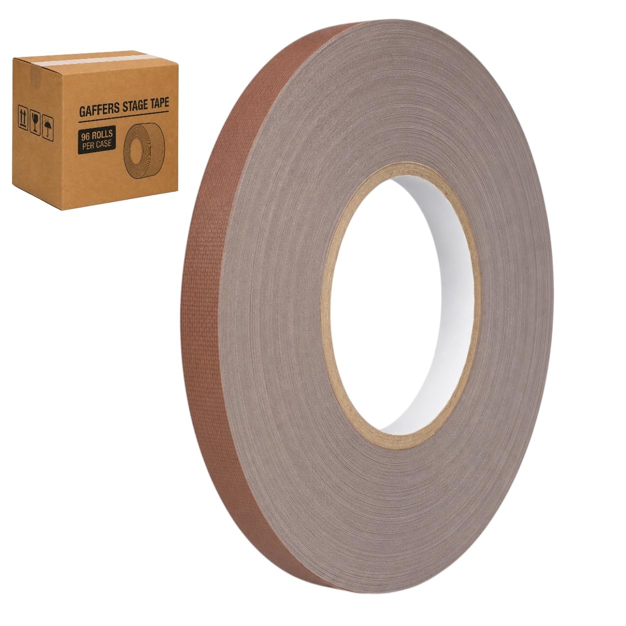GGR Supplies CGT-80 Gaffers Stage Tape, Brown, 1/2 in x 60 yd, 96-Pack