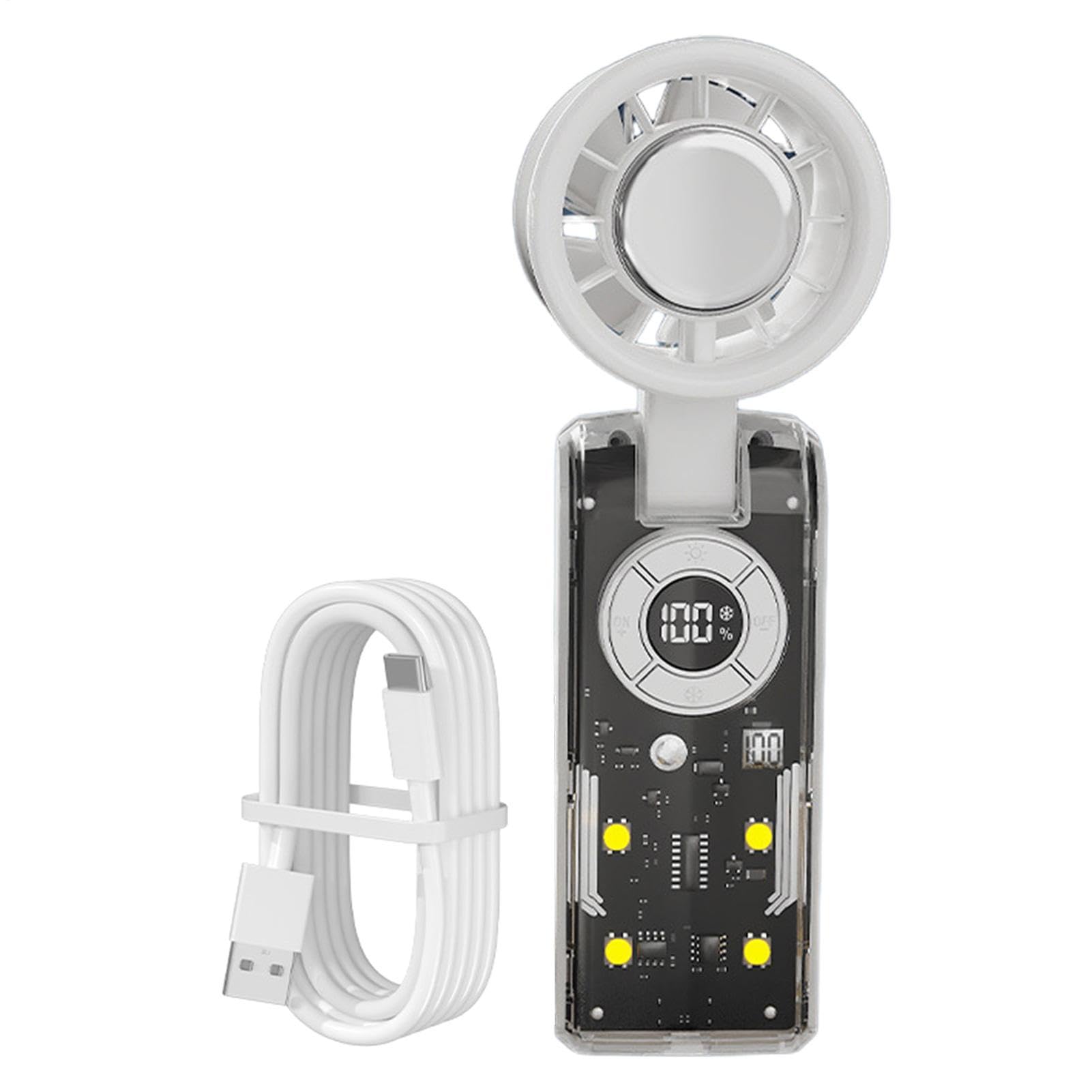Ventilateur pliable 3600 mAh avec autonomie longue durée et LED